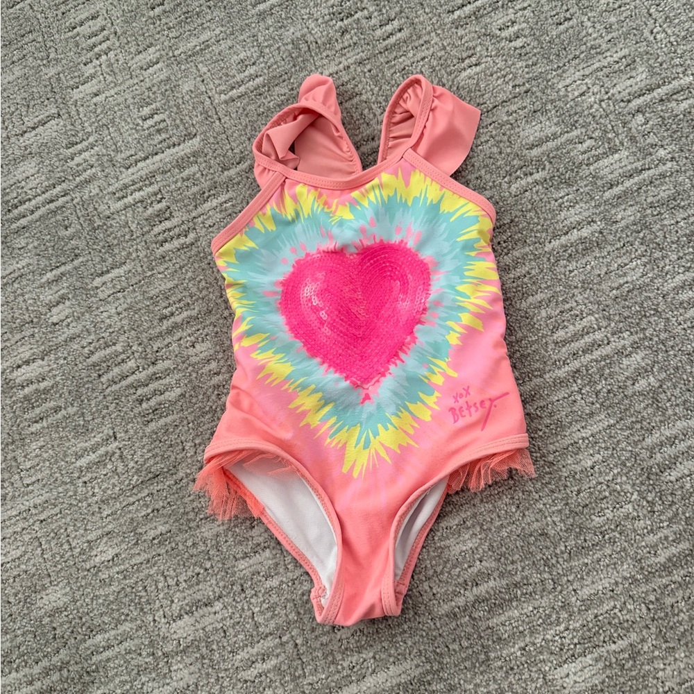 Betsey Johnson Pink and Yellow Swimsuit